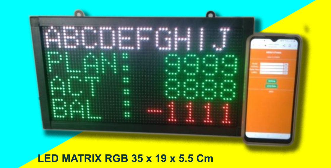 Counter Produksi - Andon Display Led Matrix RGB 35x19x5.5